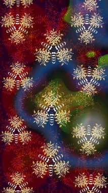 Raster illüstrasyonu. Kahverengi renkli çiçekler. Çiçek desenli eskiz, vuruşlar, sıçramalar, yaz çiçekleri..