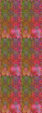 Millefleur 'lar. Tekstil, kumaş, kapaklar, duvar kağıtları, baskı, naylon, yapıştırma, örgü, dekupaj için çiçeksiz arkaplan. Küçük kahverengi çiçekli oldukça eski bir besin torbası deseni..