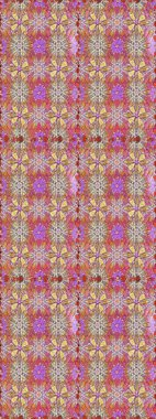 Raster Çiçek İllüstrasyonu güzel tekstil. Tarafsız ve pembe renklerde etnik çiçeklerle kusursuz bir desen..