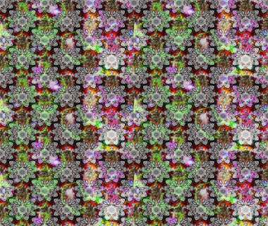 Motley illüstrasyonu. Çiçekli bahar çiçekleri. Küçük renkli çiçekler. Küçük çiçekte güzel bir desen. Moda baskıları için zarif bir şablon.