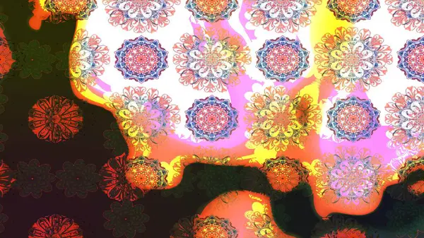 Raster illüstrasyonu. Tropik çiçek desenleri. Kahverengi renkte çiçekler.