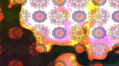 Raster illüstrasyonu. Tropik çiçek desenleri. Kahverengi renkte çiçekler.