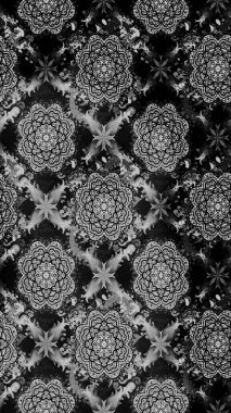 Suluboya çiçekli çiçek deseni. Raster illüstrasyonu. Gri renkli güzel tekstil.