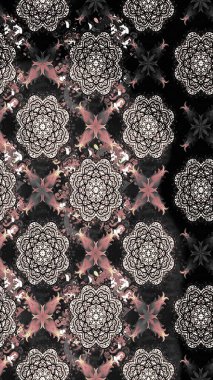 Çiçek ve yapraklı karalama şeklinde Raster çiçek deseni. Gri renklerde bahar çiçekleri. Raster illüstrasyonu.