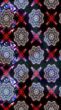 Tomurcukları papatya çiçekleri olan sevimli bir çiçek deseni. Eskiz geçmişi. Raster illüstrasyonu. Kumaş, tekstil, duvar kağıdı baskısı için. Eski usul. Miles Fleur, dandik süs.