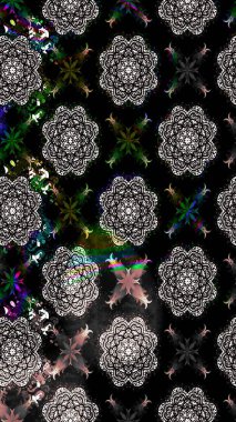 Soyut çiçek çizim kalıbı arka planı. Raster deseni. Raster illüstrasyonu. Siyah renklerde. Küçük çiçekte sevimli çiçek deseni var..