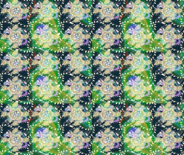 Renkli çizim kalıbı. Çiçek duvar kâğıdı. Raster illüstrasyonu. Çiçek arkaplan. Mavi renkte şirin tekstil.