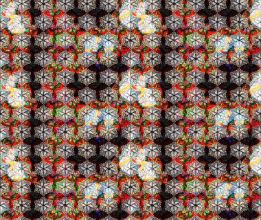 Raster deseni. Ağaç dallı bahar çiçekleri, çiçek siluetiyle nötr renkler.