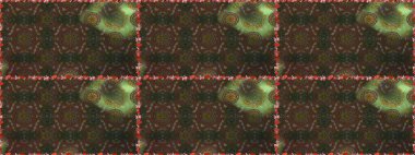 Kumaş desenli papatya çiçeği detayı. Kahverengi ve gri renkte çiçekler.