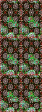 Gri ve yeşil renklerde. Güzel kumaş deseni. Raster illüstrasyonunda kusursuz çiçek deseni. Raster illüstrasyonu.