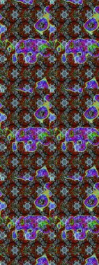 Raster düz çiçek çizim deseni. Hediye ambalaj kağıdı, tebrik kartları, posterler ve pankart tasarımı. Kahverengi renkte çiçekler.