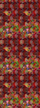 Çiçekli bahar çiçekleri. Küçük çiçekte güzel bir desen. Küçük renkli çiçekler. Moda baskıları için zarif bir şablon. Motley illüstrasyonu. Çizim.