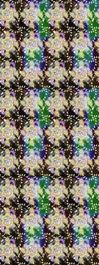 Raster illüstrasyonu. Desen, çizim, çiçek sınırı. Kıvırcık, parlak örgü. Çiçek çelengi. Güzel, parlak, pürüzsüz kumaş, tuval. Klasik eski arkaplan.