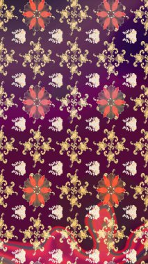 Mor renkli çiçekler. Raster düz çiçek çizim deseni. Tasarım hediye paketi, tebrik kartları, posterler ve afiş tasarımı.