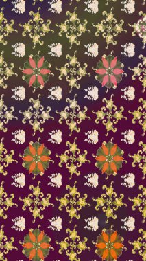 Çiçek izi. Suluboya çizim kalıbı. Suluboya tarzında mor renkte çiçekler.