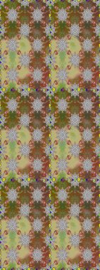 Çiçekli karalama şeklinde Raster çiçek deseni. Nazik, yaz çiçekleri kahverengi ve gri renklerde. Raster illüstrasyonu.