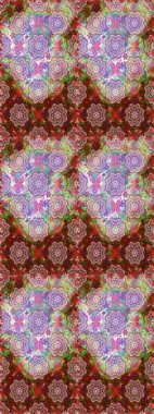 Güzel kumaş deseni. Karalama çiçeği. Düz Çiçek Elementleri Tasarımı. Renkli Bahar Temalı Kusursuz Arkaplan. Zentangle soyut çiçekleri. Raster illüstrasyonu.