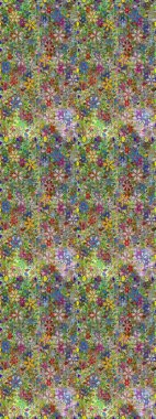 Renkli Yaz Temalı Kusursuz Arkaplan. Düz Çiçek Elementleri Tasarımı. Sevimli çiçek raster deseni. Yeşil ve nötr renkte çiçekler.