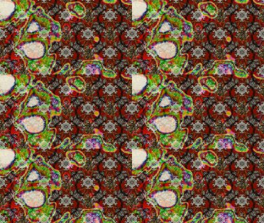 Kahverengi renkte çok kahverengi, zarif küçük çiçekler ve komik böcekler, raster desen, illüstrasyon.