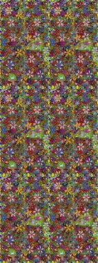 Manzaralı çiçek deseni. Sevgililer günü ve tebrik kartı konsepti için şık bir davetiye. Üst manzara, yumuşak yeşil renk tarzı. Çiçek kompozisyonu, el boyası, hassas şablon..