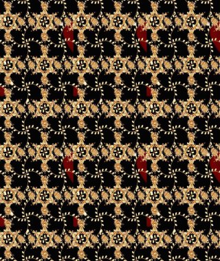 Raster illüstrasyonu. Miles Fleur, süslü püslü bir süs. Eski usul. Kumaş, tekstil, duvar kağıdı baskısı için. Tomurcukları papatya çiçekleri olan sevimli bir çiçek deseni. Taslak arkaplan.