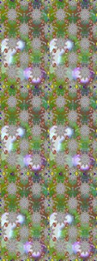 Küçük çiçekteki sevimli çiçek deseni. Yeşil ve gri renkli çiçekler. Raster illüstrasyonu.