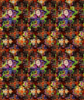 Renkli Bahar Teması eskiz kalıbı. Düz Çiçek Elementleri Tasarımı. Raster illüstrasyonundaki çiçek desenli çizim. Güzel kumaş deseni.