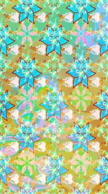 Tarafsız renklerde çiçekler. Hediye ambalaj kağıdı, tebrik kartları, posterler ve pankart tasarımı. Raster düz çiçek çizim deseni.