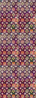 Küçük çiçekteki sevimli çiçek deseni. Raster illüstrasyonu. Mor renkte çiçekler.