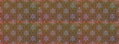 Raster hisseleri. Kusursuz bir arka plan modeli. Suluboya, elle çizilmiş. Kahverengi ve bej çiçekleri.