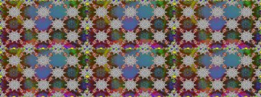 Kahverengi ve gri zarif küçük çiçekler ve kahverengi ve gri renkli komik böcekler, raster desen, illüstrasyon.