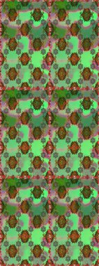 Parmak izi, kumaş, duvar kâğıdı, tekstil için raster dokusu. Renkli grunge soyut arkaplanı koloyeşil çiçeklerle süslüyor. İşlemeli çiçek desenli..