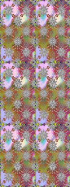 Çiçekli ipek eşarp. Retro tekstil tasarım koleksiyonu. El çizimi çiçek unsurları olan soyut, dikişsiz raster deseni. 1950-1960 motifleri. Gri ve nötr gri ve nötr.