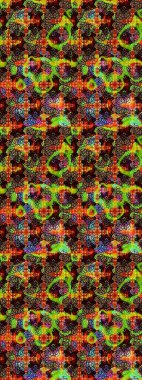 Çiçekli zambakların eskiz geçmişi. Çiçek tasarımı için inanılmaz bir kolaj cenneti tarzı. Parlak çiçekli kolaj çiçekleri siyahtır..