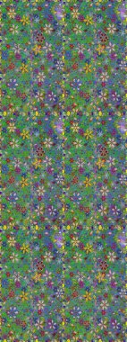 Çiçekli karalama şeklinde Raster çiçek deseni. Yumuşak, yaz çiçekli arka plan. Yeşil renkte çiçekler.