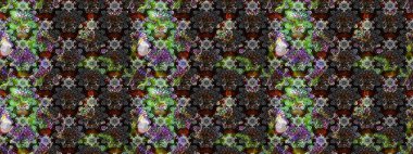 Çocuksu tasarım. Gri arka planda. Tekstil, kumaş, ambalaj, hatıra defteri için hoş bir çiçek arkaplanı. Elle çizilmiş karalama çiçekleri ile Raster çizim deseni.