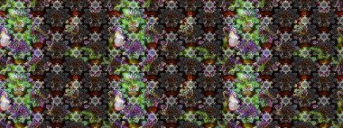 Çocuksu tasarım. Gri arka planda. Tekstil, kumaş, ambalaj, hatıra defteri için hoş bir çiçek arkaplanı. Elle çizilmiş karalama çiçekleri ile Raster çizim deseni.