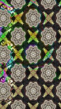 Renkli çizim kalıbı. Çiçek arkaplan. Çiçek duvar kâğıdı. Raster illüstrasyonu. Gri renkli şirin tekstil.