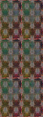 Renkli Bahar Temalı Kusursuz Arkaplan. Raster Modaya uygun kumaş deseni. Düz Çiçek Elementleri Tasarımı. Gri ve kahverengi renkli şirin çiçek deseni.