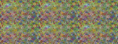 Yeşil ve nötr çiçekli kusursuz desen, suluboya çiçek deseni, güzel çiçek, duvar kağıdı, kart veya kumaş için fayanslı. Raster - stok.