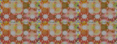 Çiçek deseni. Raster illüstrasyonu. Düz Çiçek Elementleri Tasarımı. Kusursuz Chichi kumaş deseni. Renkli Bahar Teması Kusursuz Arkaplan.