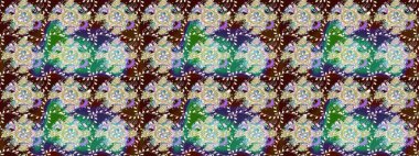 Çiçekli karalama şeklinde Raster çiçek deseni. Kahverengi renkli çiçekler. Nazikçe, güzel çiçek arkaplanı..