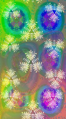 Düz Çiçek Elementleri Tasarımı. Modaya uygun kumaş deseni. Renkli Yaz Temalı eskiz kalıbı. Sevimli çiçek raster deseni.