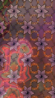 Kabile sanatı boho baskısı, klasik çiçek arkaplanı. Arkaplan dokusu, duvar kağıdı, kahverengi renkli çiçek teması. Soyut etnik raster çizim kalıbı.