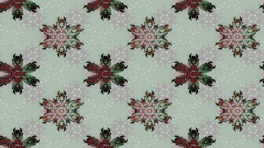 Gri renkli etnik çiçekli zarif eskiz deseni. Raster Çiçek İllüstrasyon Şirin Tekstil.