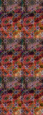 Sevimli çiçek raster deseni. Düz Çiçek Elementleri Tasarımı. Kahverengi renkli çiçekler. Renkli Bahar Teması çizim şablonu.