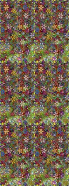 Yumuşak, yeşil renkli bahar çiçekleri. Raster illüstrasyonu. Raster deseni. Patlayan çiçekler soyut yerleştirilmiş.