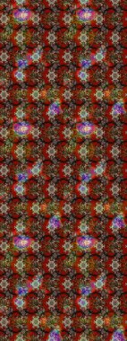 Raster illüstrasyonundaki çiçek desenli çizim. Suluboya tarzında kahverengi renkte çiçekler.