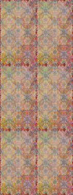 Raster deseni. Bahar çiçekleriyle desen dallı, bej renklerde ve çiçek siluetiyle nötr renkler.