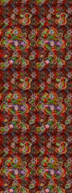 Çiçekli yaz çiçekleri. Küçük çiçekte güzel bir desen. Küçük renkli çiçekler. Moda baskıları için zarif bir şablon. Motley illüstrasyonu. Çizim.